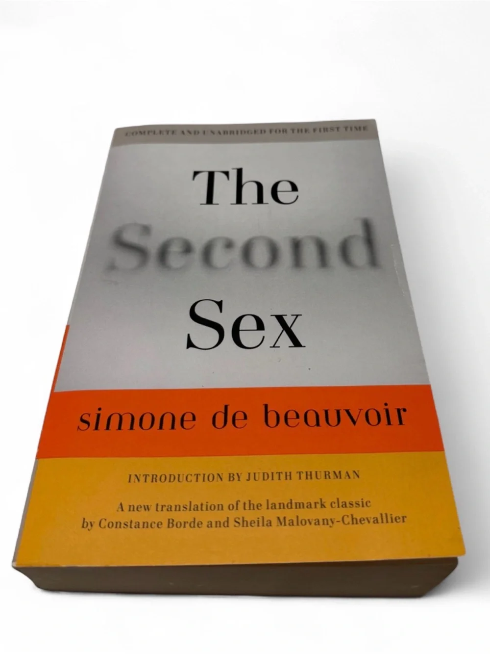 The Second Sex by Simone de Beauvoir - Gray & Orange Paperback